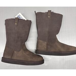 UGG Boots Womens Size 5 JESSLYN LEATHER AND SUEDE Tall Snow Winter Sherpa Lined